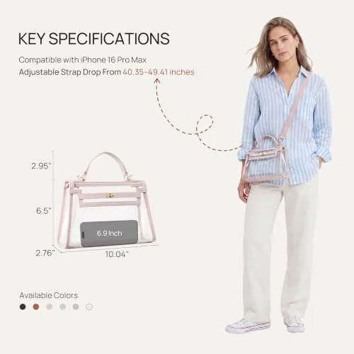 Clear Stadium Bag in Pink, view 3
