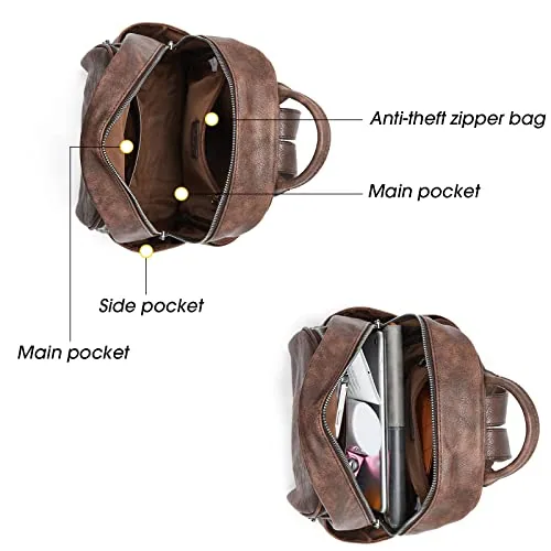 Small Backpack Purse in Coffee, view 4