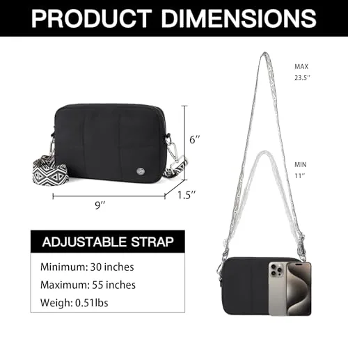 Guitar Strap Crossbody Bag in Black, view 4