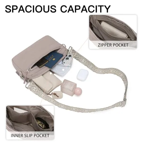 Guitar Strap Crossbody Bag in Taupe, view 3