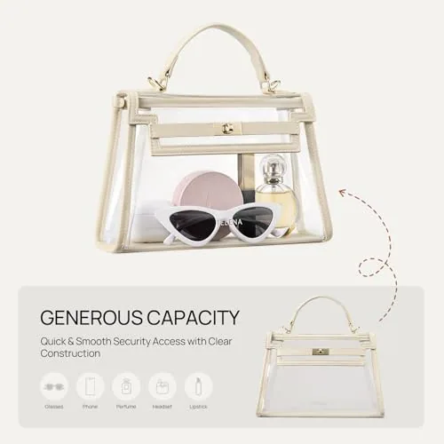 Clear Stadium Bag in Beige, view 4