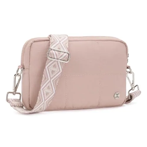 Guitar Strap Crossbody Bag in Blush Pink