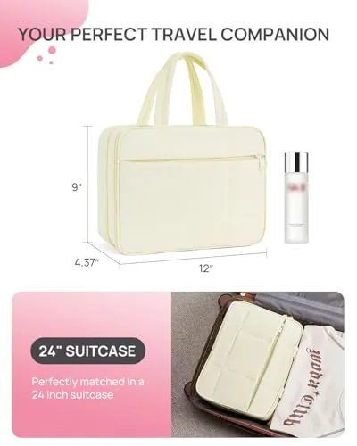Puffer Toiletry Bag in Beige, view 3