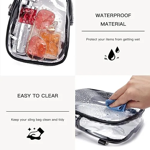 Clear Belt Bag in Black, view 4