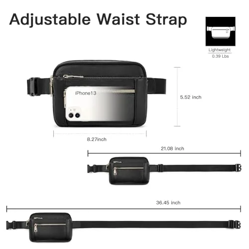 Midsize Belt Bag in Black, view 3