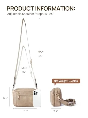 Small Crossbody Bag in Light Brown, view 4