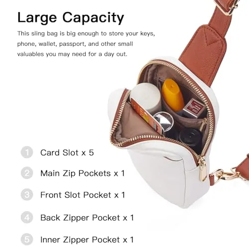 Travel Crossbody Bag in Beige with Brown, view 3