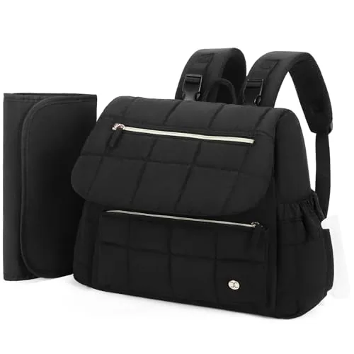 Nylon Puffer Makeup Bag in Black