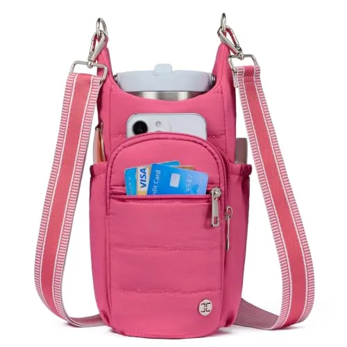 RFID Bottle Sling in Hot Pink