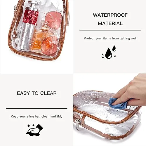 Clear Belt Bag in Brown, view 4