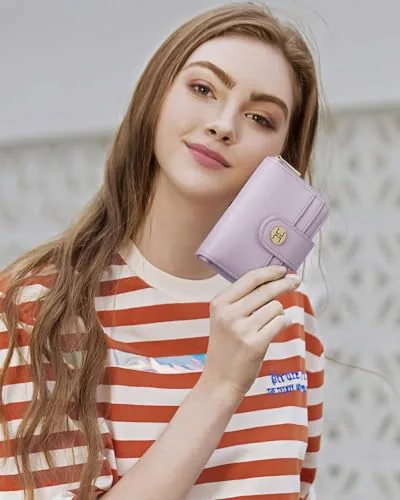 Small RFID Card Wallet in Purple, view 2