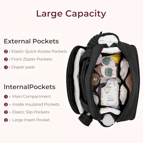 Diaper Tote in Black, view 4