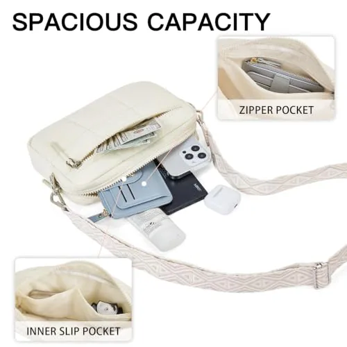Guitar Strap Crossbody Bag in Beige, view 3