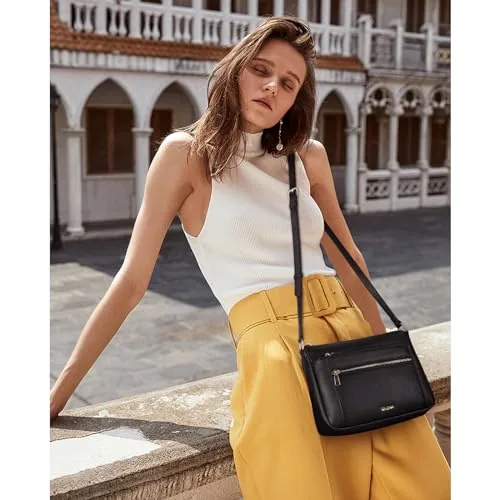 Vegan Leather Crossbody Bag in Black, view 2