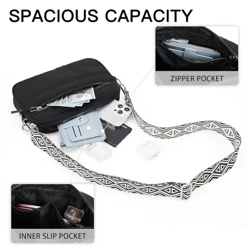 Guitar Strap Crossbody Bag in Black, view 3