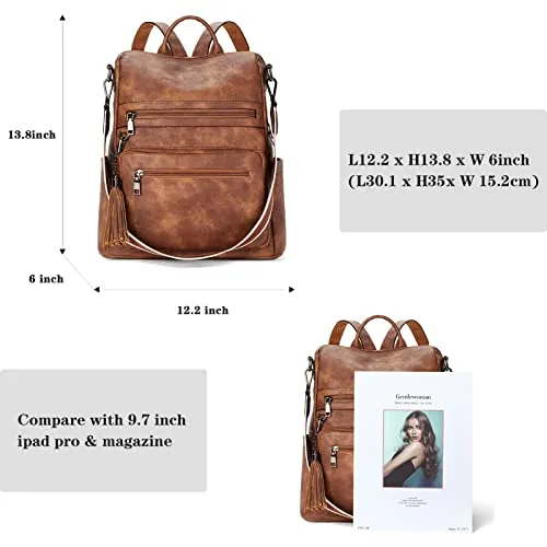 Backpack Purse in Brown, view 2