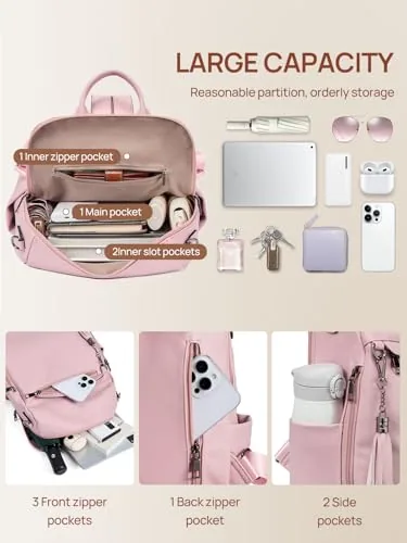 Tassel Backpack Purse in Pure Pink, view 4