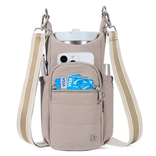 RFID Bottle Sling in Taupe