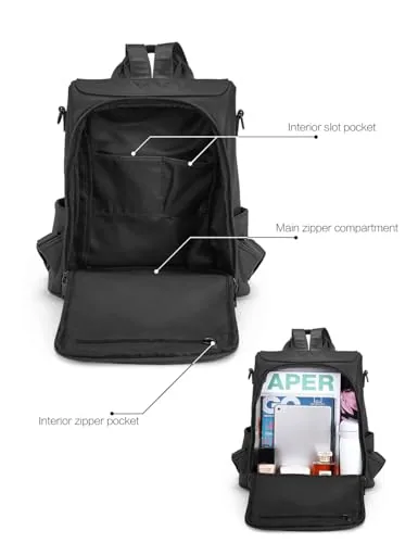 Tassel Backpack Purse in Pure Black, view 4