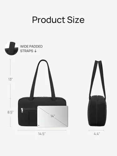 Nylon Shoulder Bag in Black, view 3
