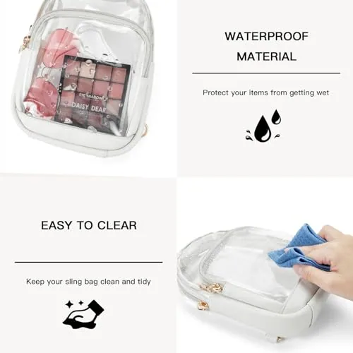 Clear Stadium Bag in White, view 4