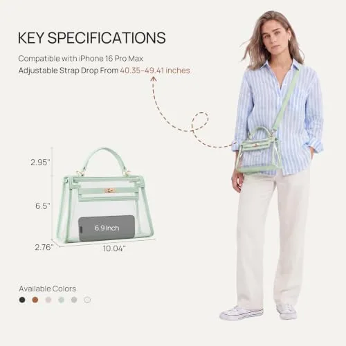 Clear Stadium Bag in Green, view 3