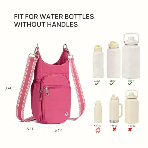 RFID Bottle Sling in Hot Pink, view 2