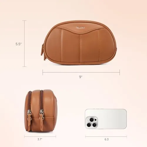 Medium Makeup Bag in Brown, view 4