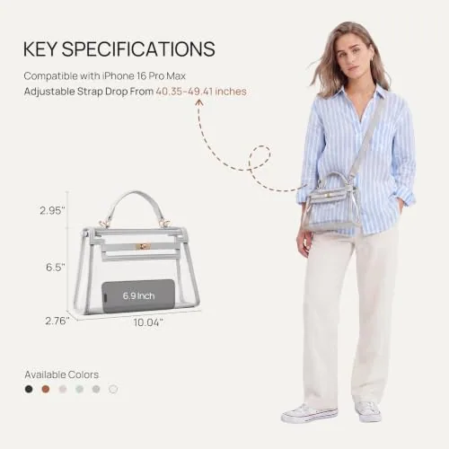 Clear Stadium Bag in Grey, view 3