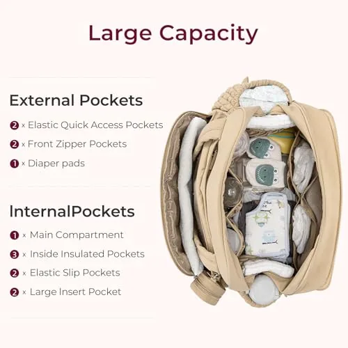 Diaper Tote in Khaki, view 4