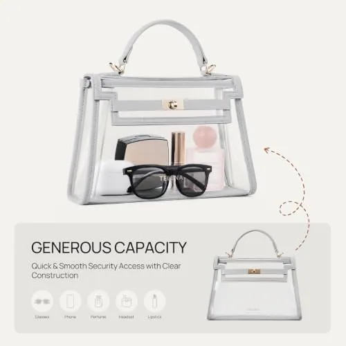 Clear Stadium Bag in Grey, view 4