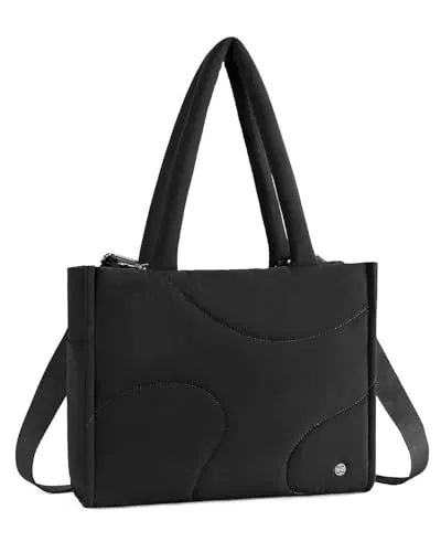 Quilted Tote Bag in Black