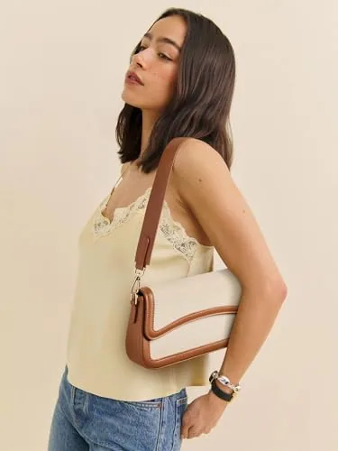 Shoulder Bag in Beige & Brown, view 2