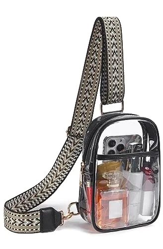 Sling Bag in Clear with Black
