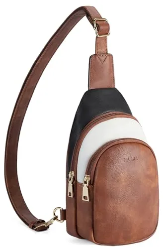 Crossbody Bag in Black with Brown