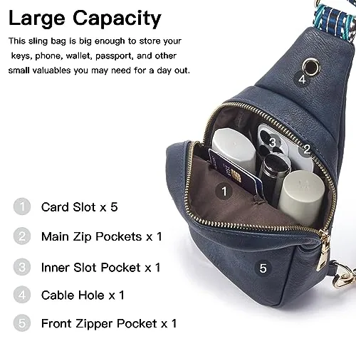 Sling Bag in Navy Blue, view 4