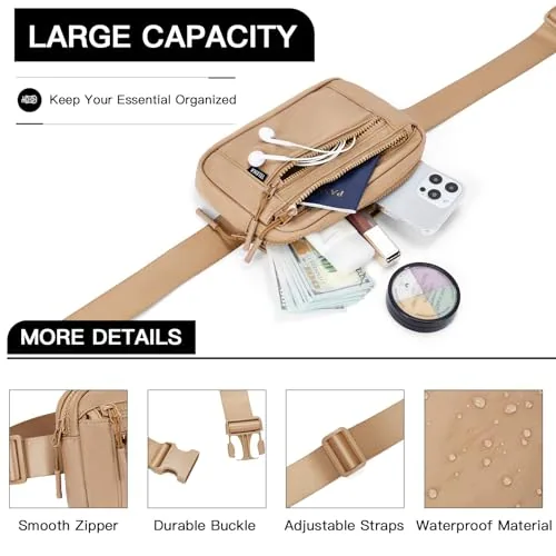 Belt Bag in Light Brown, Style TL-T714Q, view 4