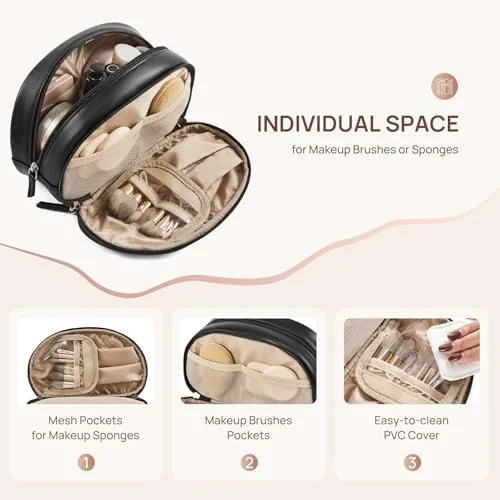 Medium Makeup Bag in Black, view 2