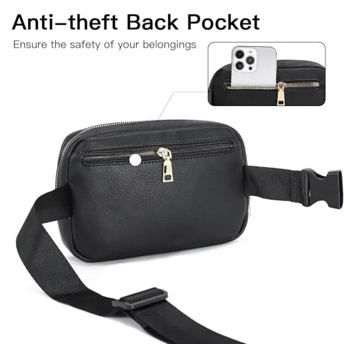 Vegan Leather Belt Bag in Black, view 4