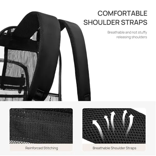 Clear Backpack in Black, view 4