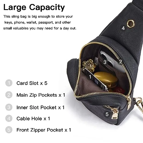 Small Sling Bag in Black, view 3