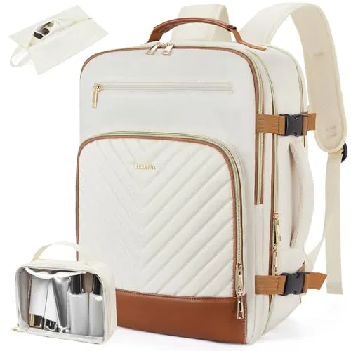 Travel Backpack in Beige Brown