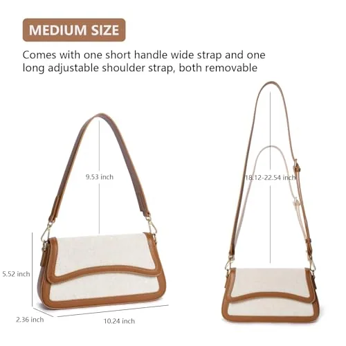 Shoulder Bag in Beige & Brown, view 4