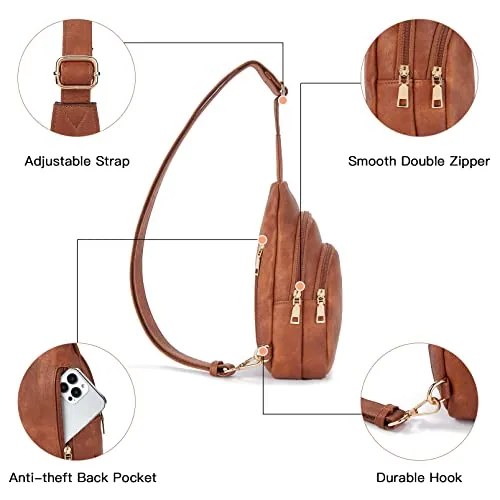 Sling Bag in Brown, Style TL-V3RZW, view 4