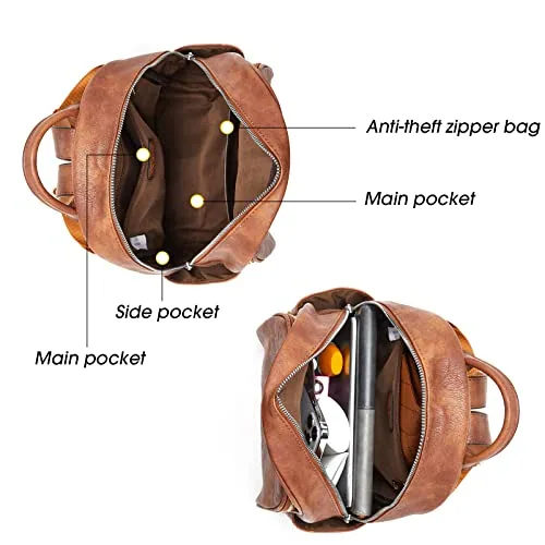Small Backpack Purse in Brown, view 4