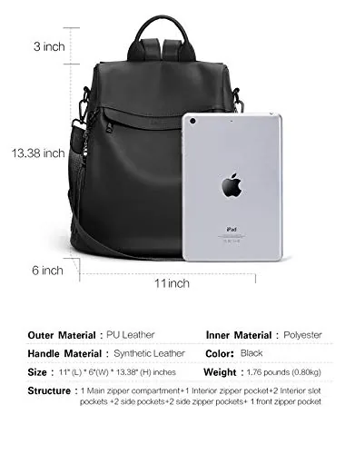 Travel Backpack in Black, view 2