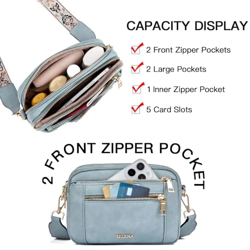 Small Crossbody Bag in Denim Blue, view 3