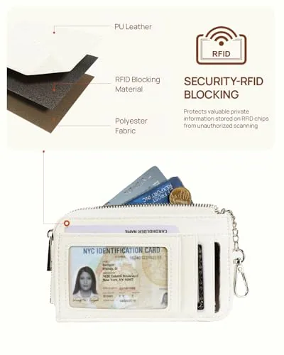 RFID Card Wallet in Beige, view 3