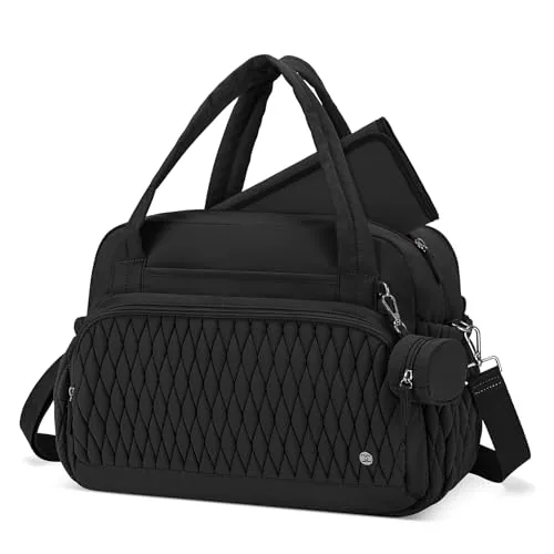 Puffer Quilted Crossbody Bag in Black