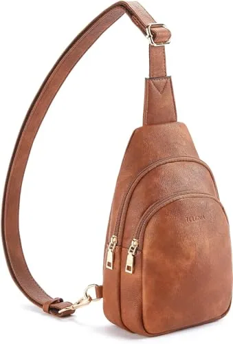 Leather Sling Bag in Brown